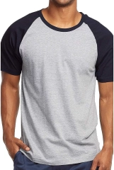 Mens Casual Short Sleeve Plain Baseball Cotton T Shirts Manufacturer